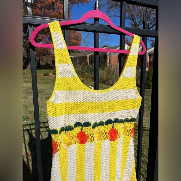 STAUD Vivia Crochet Citrus Mini Dress NWT - Picture 11 of 11